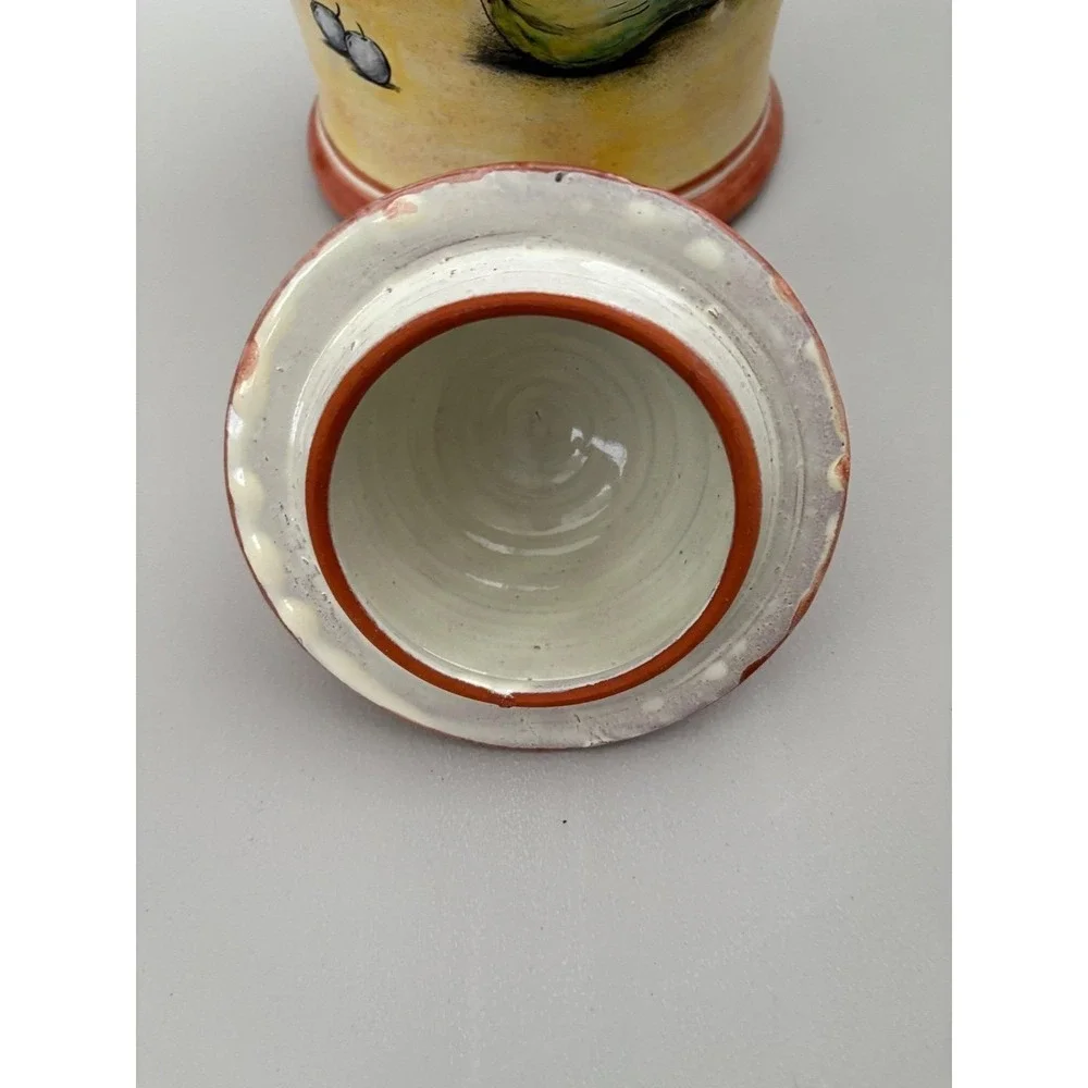 VTG Large Hand Painted Italian Ceramic Ginger Jar Fruit Motif‎ Lidded Urn 18.5